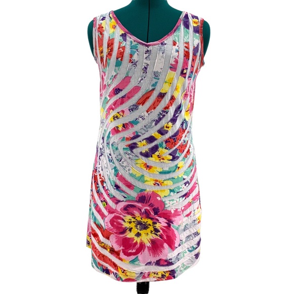 Orange Fashion Village Floral Patterned Cotton Longer Tank, Small - Picture 3 of 16